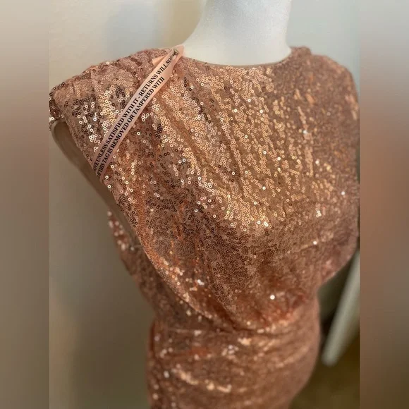 Style of CB Sequin Rose Gold Dress - Picture 2 of 9